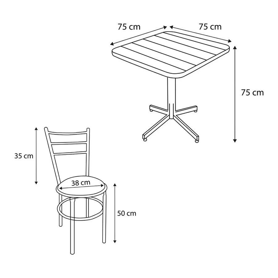 Juego de Mesa Estándar base de Metal - Image 3